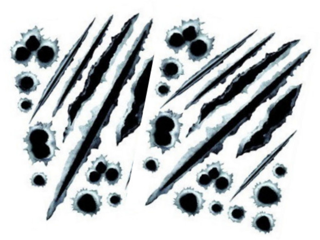 도나토르 총알 발톱 차량용 스티커 스크래치커버, 2개, 2번