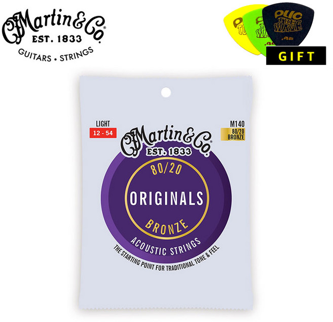 마틴 통기타 스트링 M140 + 기타피크 3p