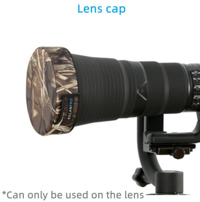 ROLANPRO-방수 렌즈 카모플라쥬 코트 니콘 Z 400mm f4.5 VR S 레인 커버 보호 슬리브 건 케이스 후드 캡, 16 lens cap B, 1개
