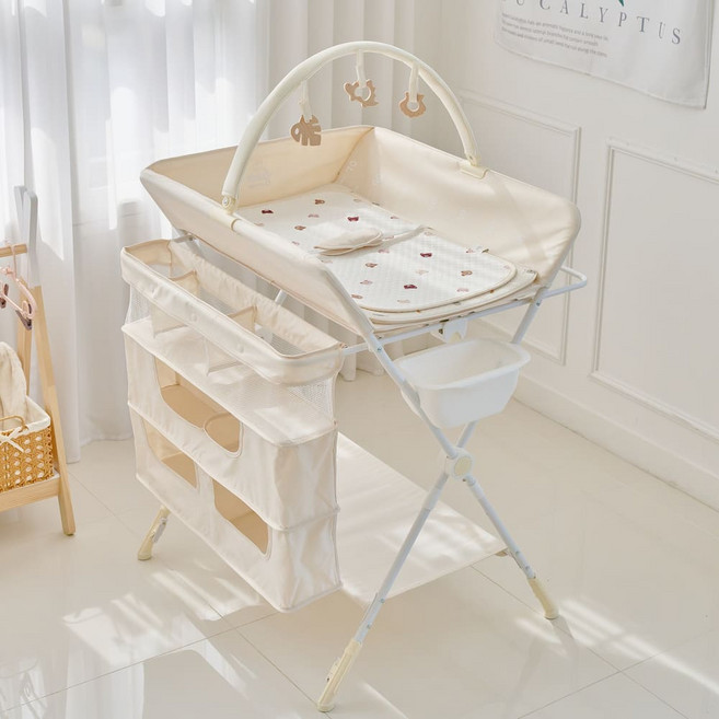 아가짱 올인원 기저귀갈이대 세이프플러스+논슬립방수요(S), 베이지+당근토끼(S)