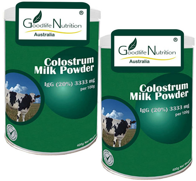 굿라이프 뉴트리션 초유 파우더 400g 밀크 단백질 칼슘 비타민A 비타민D 호주 건강식품, 2개