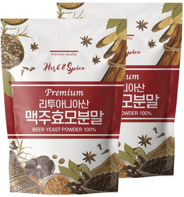 해나식품 리투아니아 맥주효모분말 & 가루, 1kg, 2개