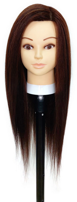 BEUGA(뷰가) 인모 80프로 20인치 오리지널 A타입 브라운 연습용 통가발 커트 드라이 아이롱 스타일링 미용 연습 가발, 1개