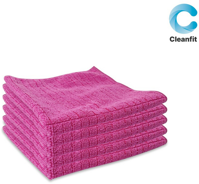 크린핏 바둑 극세사 행주 30 x 40 cm, 분홍, 5개