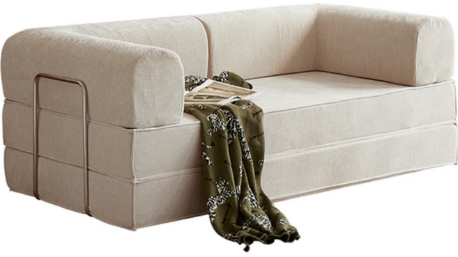 데일리유즈 접이식 소파베드 압축 모듈 소파 베드 소파겸침대 매트리스, 크림화이트