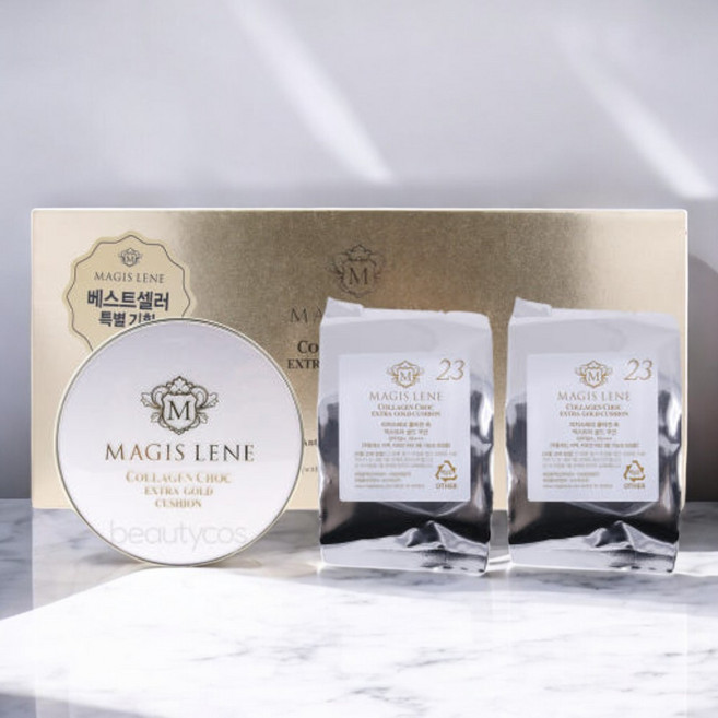 마지스레네 콜라겐 쇽 엑스트라 골드쿠션 본품+리필, 골드쿠션 23호, 1개