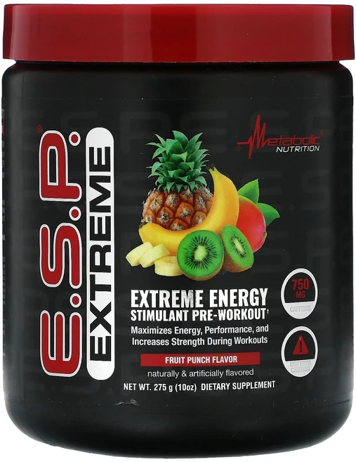 대사 영양 ESESP 익스트림 에너지 각성제 프리 워크아웃 과일 펀치 맛 275g10온즈 메타볼릭 뉴트리션, 대사 영양 ESESP 익스트림 에너지 각성제 프리 워크 - 쿠팡