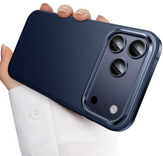 YOOVEI 애플 아이폰17프로맥스 케이스 정품 동일 디자인 가죽무늬 금속테두리 마그네틱 정품케이스 지문방지 맥세이프 호환