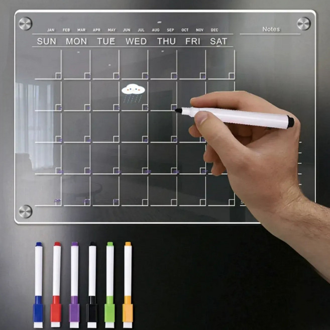 리브썸 자석 아크릴 메모보드 냉장고, 투명 먼슬리