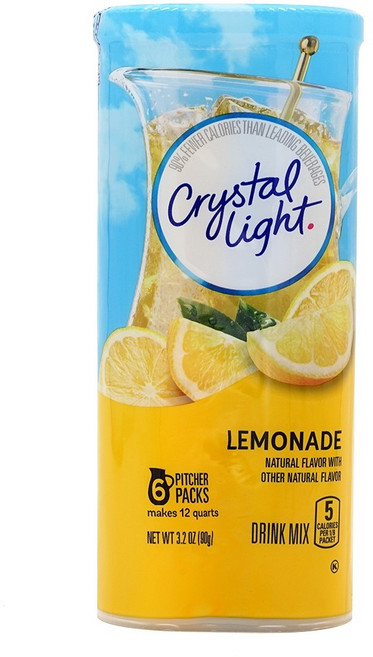 크리스탈라이트 피쳐 팩 드링크 믹스 레몬에이드 6 패킷, 1개, 15g, 6개입