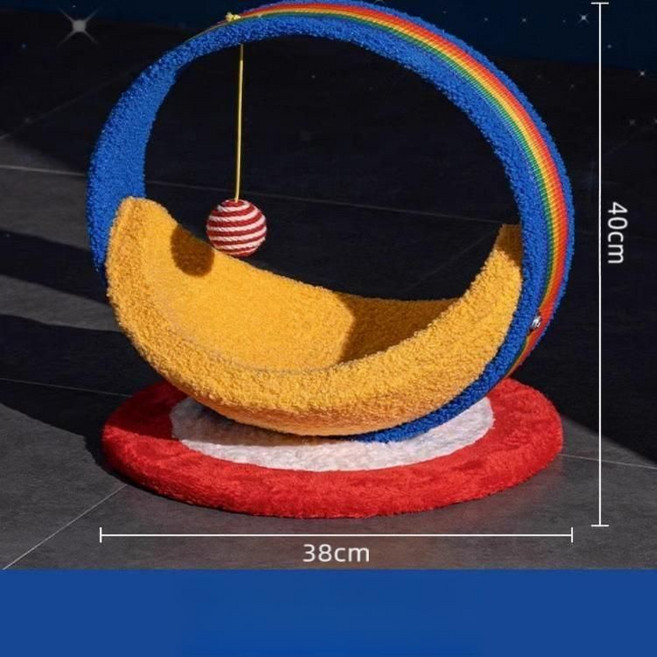 우주공간 캣타워 과학 등반 스크래처 캣트럴파크 놀이터 캣폴 장난감 캣워커, 1개, 중형 문보트