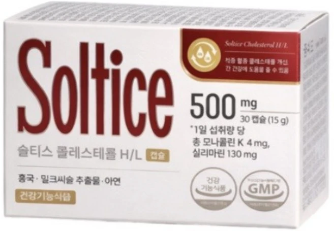 솔티스 콜레스테롤 H/L 500mg x 30캡슐 쏠티스 홍국 밀크씨슬 아연, 30정, 1개 - 쿠팡