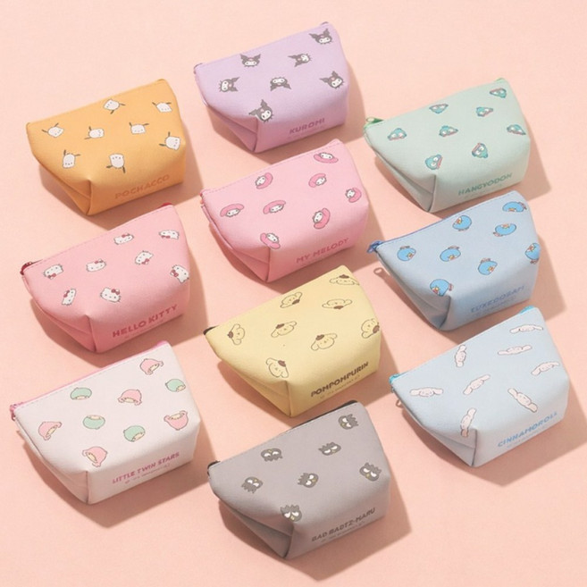 산리오 캐릭터 페이스 동전지갑 미니 파우치