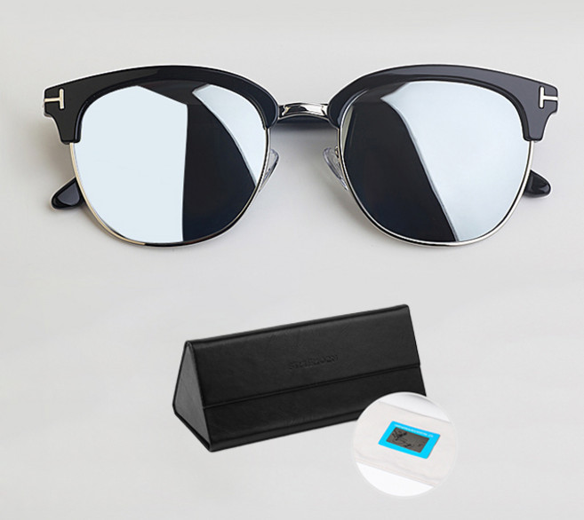 스타일호른 TOM 하금테 편광 남자선글라스 + 케이스 안경닦이 겸용 주머니 편광 차단 테스트 키트