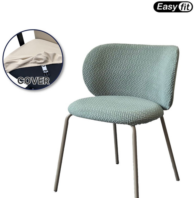 이케아 크륄보 식탁 의자 호환 커버 KRYLBO 체어 리폼 천갈이 덮개, 카키그린, 1개