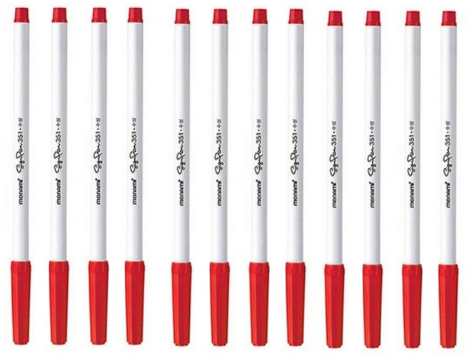 모나미 싸인펜 351, 적색1다스, 1개