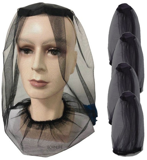 본라이프 얼굴보호 방충망 대 그물 머리모기장 모자위에 쓰는 대형 모기장 등산낚시모기장 벌초 캠핑 농사 양봉작업 등산모기장 방충모자 모기 말벌차단 그물모기장 모자 방충망사, FREE, 4개, 검정블랙