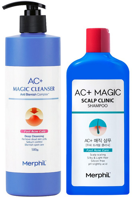 메르필 지루성 두피 완화 기능성 샴푸 & 허가받은 바디 여드름 등드름 개선 AC+바디워시 세트, 1세트