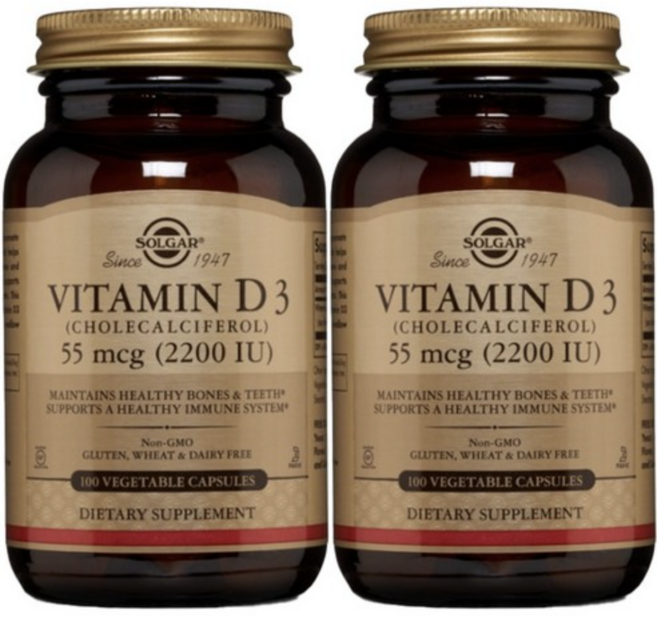 (2개) 솔가 비타민D3 (콜레칼시페롤) 5000IU 100정, 2개