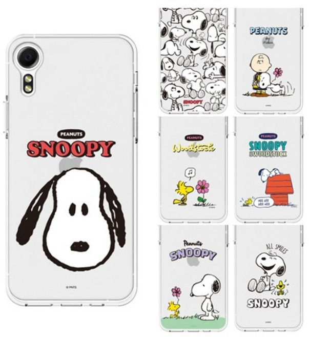 갤럭시X커버5 (G525) 스누피 피크닉 투명 젤리 케이스 찰리브라운 우드스탁 신비폰 키즈폰