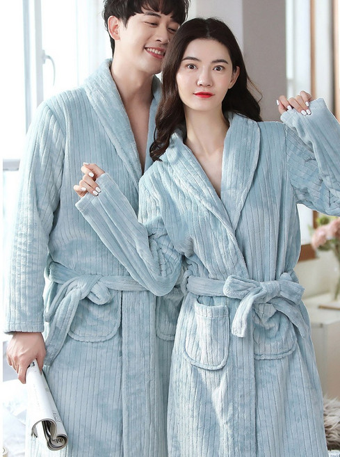이너퀸 프리수 남여 겨울 수면 인조밍크 극세사 커플 롱 가운 로브 듀라인수면가운