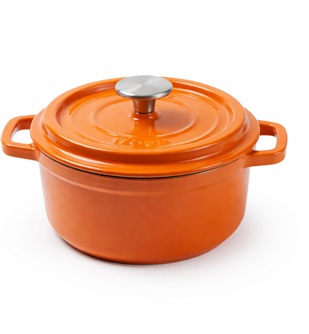 리큅 인덕션 더치오븐 무쇠냄비 LPI-18, 18cm, 글로스오렌지, 1개