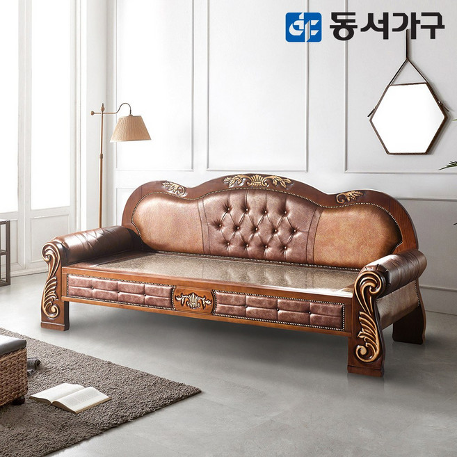 동서가구 M52 미송 원목 편백 인볼브 맥반석 카우치 돌소파 DFAC4378, 엔틱