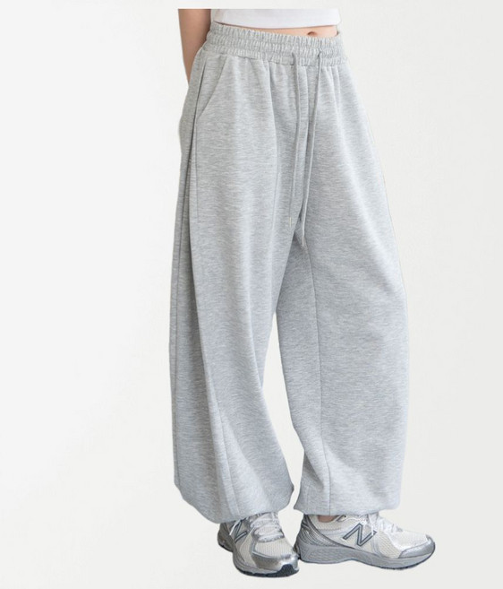 제제룩 여성 트레이닝 바지 사이드 핀턱 와이드 츄리닝 벌룬 밴딩 조거 팬츠