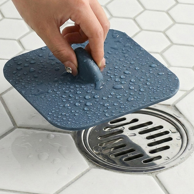켈리미 배수구 커버 덮개 패드 화장실 욕실 싱크대 하수구 악취 냄새 차단, 블루