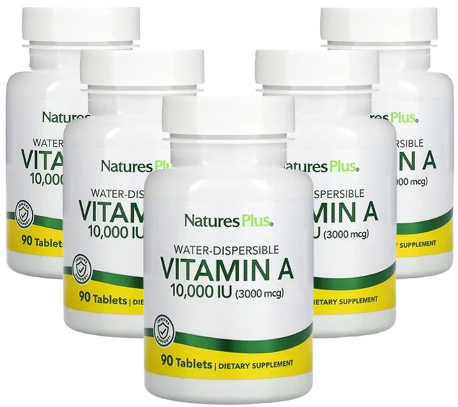 네이쳐스플러스 수분산성 비타민 A 10 000 IU(3 000mcg), 5개, 90정 - 쿠팡