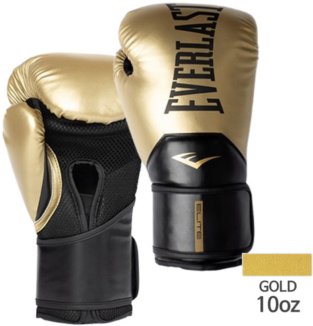 에버라스트 엘리트II 복싱 글러브 고급형 트레이닝 장비, 1세트, 골드