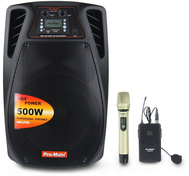 프로메인 MPS-120FC 블루투스 스피커 포터블앰프 이동식 충전식 앰프 500W
