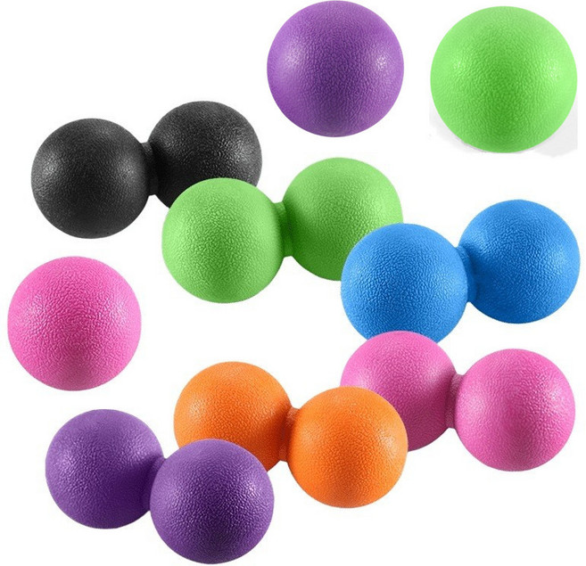 스포츠 땅콩 마사지볼 싱글 + 더블 2종 세트, 핑크, 1세트