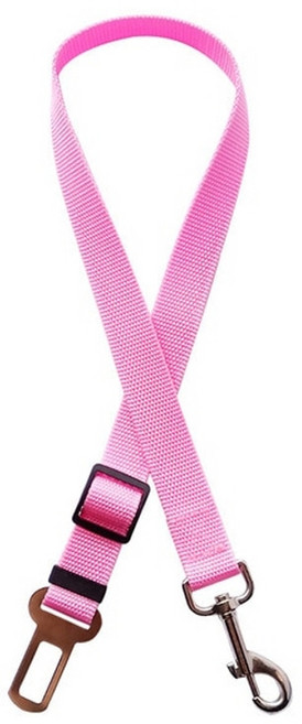 강아지 자동차 안전 벨트 스트랩 조절 가능한 애완 동물 고양이 개 좌석 벨트 애완 동물 좌석 차량 개 하네스 리드 클립 안전 레버 견인 개 목걸이 개 accessoires, 1개, 분홍색