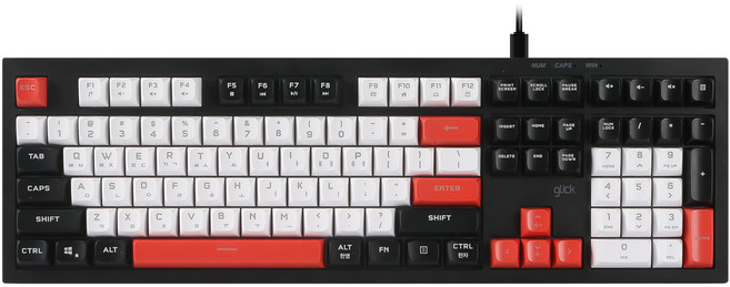 지클릭커 OPK50 유선 키보드 사일런스 M 108키 RGB 방수, 제조사축, Poker