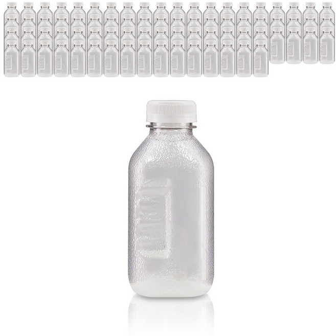 경진기업 레트로 사각 페트병 350ml 38파이 77개(A) 흰색마개 포함, 77개