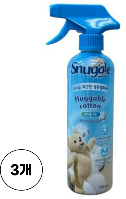 스너글 포근한 섬유 탈취제, 500ml, 3개