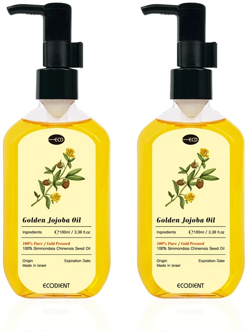 [에코디언트] 100% 퓨어 골든 호호바 오일, 2개, 100ml - 쿠팡