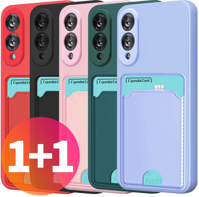 넥스트모바일 1+1 갤럭시 S25엣지 카드 수납 카메라 보호 풀커버 파스텔 컬러 휴대폰 케이스