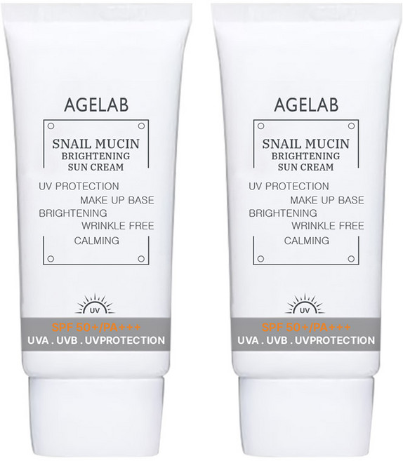 에이지랩 스네일 뮤신 브라이트닝 선크림 SPF 50+ / PA+++, 2개, 70ml