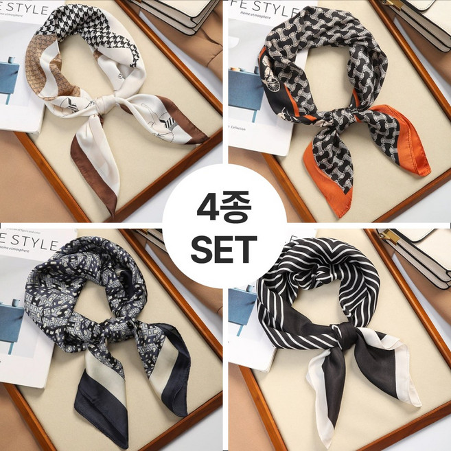 젠핏 여성 고급 스카프 4종세트