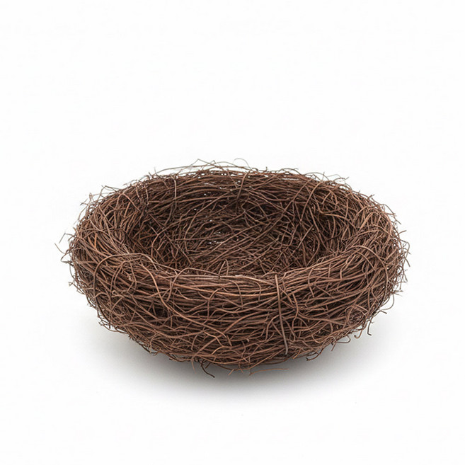 한소픈 새둥지 모형 홈 가드닝 소품 우드 장식 부활절, 내추럴 우드 둥지