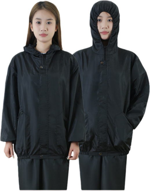 위생작업복 산업용 방수성 좋은 남녀공용 방진 작업복, 1세트, 검정색