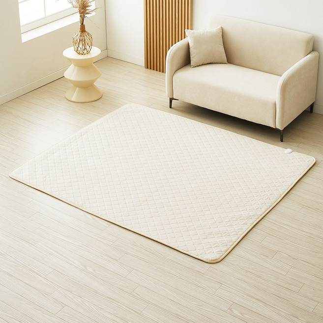 [26년형 두께UP] 한일좋은자리 전자파안심 프리미엄 양면극세사 카본 탄소 소파 전기요매트, 퀸(160X200cm), 아이보리