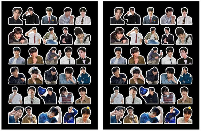 변우석 굿즈 포토 스티커 휴대폰 케이스 여행 가방 핸드북 장식 선재업고튀어 류선재, A 60장  싱글 2.5 cm