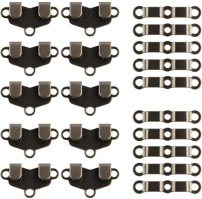 바지후크 마이깡 바지걸고리 훅 아이 10쌍 (암.수 세트), 1개, 이단마이깡-흑니켈10쌍