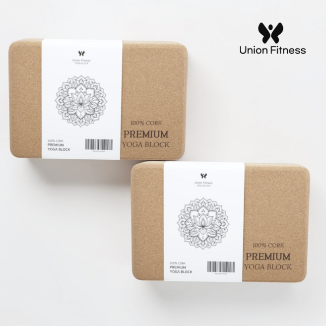 요가블럭 코르크 요가블록 친환경 필라테스 요가 소도구 홈트 스트레칭 100% 천연 고밀도 750g, 2개, (옵션2)프리미엄