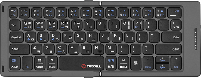 크로셀 C-Flip Grade 그레이드 접이식 블루투스 5.2 키보드 휴대용 태블릿, 그레이, 제조사축