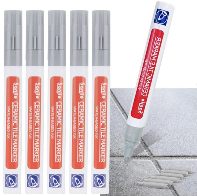 하우싹 쓱삭쓱싹 대용량 셀프 시공 타일 줄눈 마커펜, 그레이, 6개