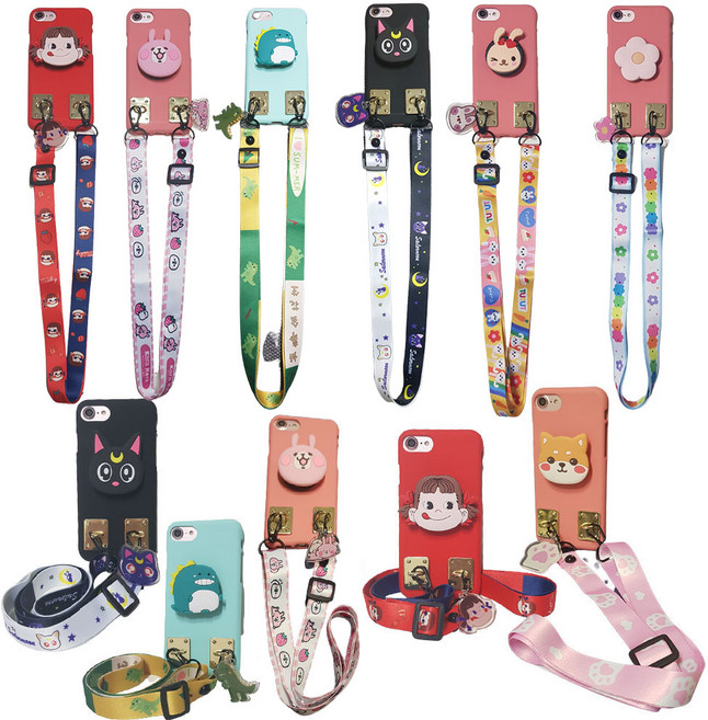갤럭시S21 SM-G991N 뷰티hee 스마트톡 목걸이 크로스백 실리콘 칼라 파스텔 핸드폰 케이스 세트 스트랩 거치대 GXKE